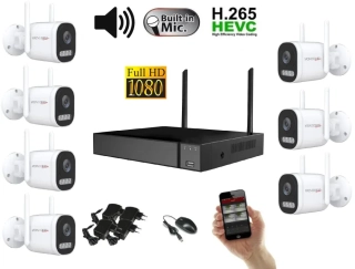 Monitorrs Security Wifi IP 7 kamerový set 2 MPix, aktiv (6124K7)