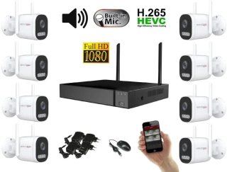 Monitorrs Security Wifi IP 8 kamerový set 2 MPix, aktiv (6124K8)