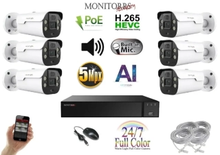 Monitorrs Security AI Aktiv IP 6 kamerový set 5 Mpix WTube (6079K6)