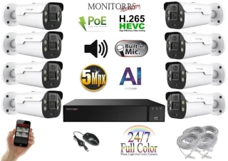 Monitorrs Security AI Aktiv IP 8 kamerový set 5 Mpix WTube (6079K8)