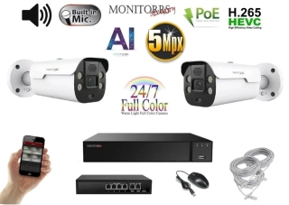 MS AI IP Aktiv 2 kamerový set se switchem 5 Mpix WTube (6079K2B)