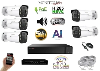 MS AI IP Aktiv 5 kamerový set se switchem 5 Mpix WTube (6079K5B)