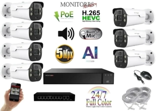 MS AI IP Aktiv 7 kamerový set se switchem 5 Mpix WTube (6079K7B)