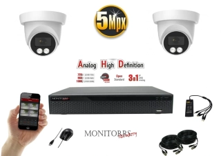 Monitorrs Security AHD 2 kamerový set 5 Mpix Dome (6197K2)