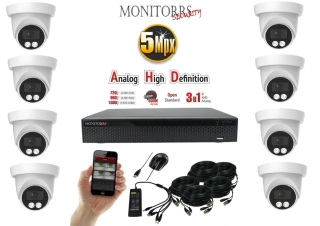 Monitorrs Security AHD 8 kamerový set 5 Mpix Dome (6197K8)