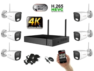 Monitorrs Security Wifi IP 6 kamerový set 8 MPix (6125K6)