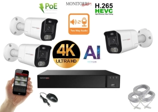 Monitorrs Security AI Aktiv IP 3 kamerový set 8 Mpix WTube (6078K3)