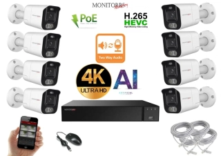 Monitorrs Security AI Aktiv IP 8 kamerový set 8 Mpix WTube (6078K8)