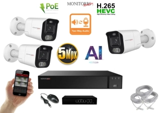MS AI Aktiv IP 3 kamerový set se switchem 5 Mpix WTube (6078K3B)