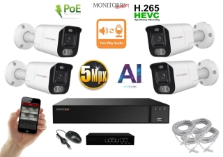 MS AI Aktiv IP 4 kamerový set se switchem 5 Mpix WTube (6078K4B)