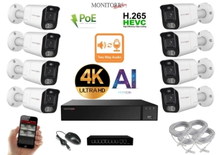 MS AI Aktiv IP 8 kamerový set se switchem 8 Mpix WTube (6078K8B)