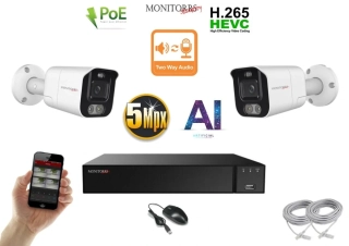 Monitorrs Security AI Aktiv IP 2 kamerový set 5 Mpix WTube (6078K2)