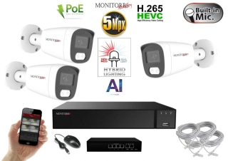 MS AI Hybrid light IP 3 kamerový set se switchem 5 Mpix WTube (6143K3B)
