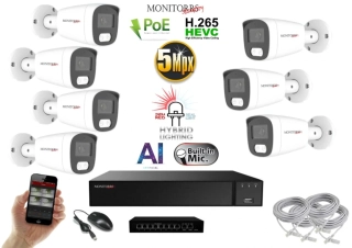 MS AI Hybrid light IP 7 kamerový set se switchem 5 Mpix WTube (6143K7B)