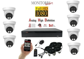 Monitorrs Security AHD 7 kamerový set 2 Mpix Dome (6196K7)