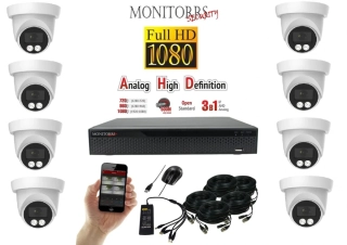Monitorrs Security AHD 8 kamerový set 2 Mpix Dome (6196K8)
