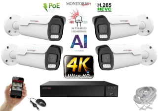 Monitorrs Security AI hybrid Light Park IP 4 kamerový set 8 Mpix (6070K4)