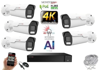 Monitorrs Security AI hybrid Light Park IP 5 kamerový set 8 Mpix (6070K5)