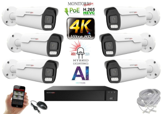 Monitorrs Security AI hybrid Light Park IP 6 kamerový set 8 Mpix (6070K6)