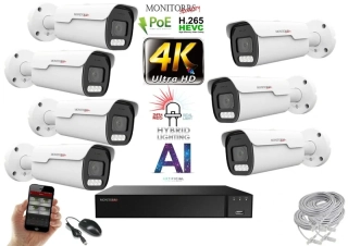 Monitorrs Security AI hybrid Light Park IP 7 kamerový set 8 Mpix (6070K7)