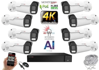 Monitorrs Security AI hybrid Light Park IP 8 kamerový set 8 Mpix (6070K8)