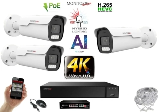 MS AI hybrid Light Park IP 3 kamerový set se switchem 8 Mpix (6070K3B)