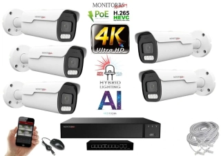 MS AI hybrid Light Park IP 5 kamerový set se switchem 8 Mpix (6070K5B)
