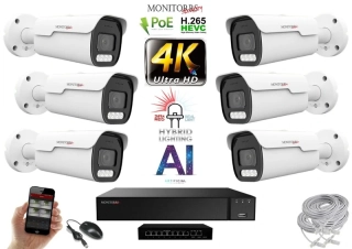 MS AI hybrid Light Park IP 6 kamerový set se switchem 8 Mpix (6070K6B)