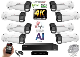 MS AI hybrid Light Park IP 8 kamerový set se switchem 8 Mpix (6070K8B)