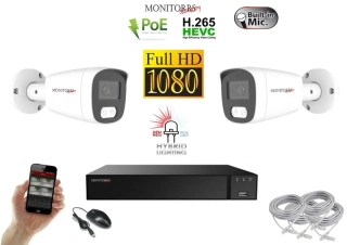 Monitorrs Security Hybrid Light IP 2 kamerový set 2 Mpix WTube (6213K2)