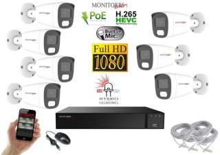 Monitorrs Security Hybrid Light IP 7 kamerový set 2 Mpix WTube (6213K7)