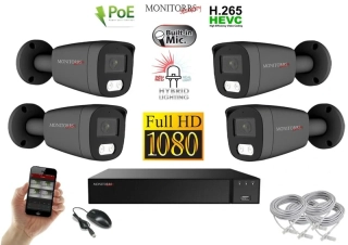 Monitorrs Security Hybrid Light IP 4 kamerový set 2 Mpix GTube (6214K4)