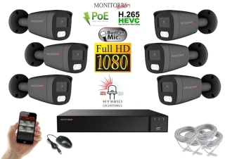 Monitorrs Security Hybrid Light IP 6 kamerový set 2 Mpix GTube (6214K6)