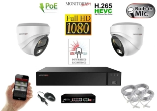 MS Hybrid Light IP 2 kamerový set se switchem 2 Mpix WDome (6211K2B)