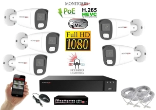 MS Hybrid Light IP 5 kamerový set se switchem 2 Mpix WTube (6213K5B)