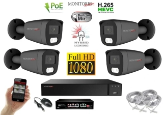 MS Hybrid Light IP 4 kamerový set se switchem 2 Mpix GTube (6214K4B)