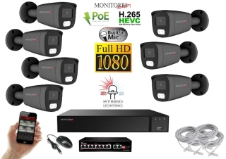 MS Hybrid Light IP 7 kamerový set se switchem 2 Mpix GTube (6214K7B)