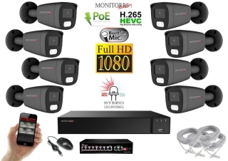 MS Hybrid Light IP 8 kamerový set se switchem 2 Mpix GTube (6214K8B)