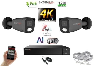 Monitorrs Security AI Hybrid Light IP 2 kamerový set 8 Mpix GTube (6483K2)