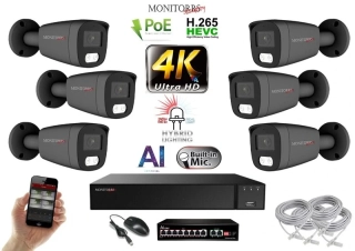 MS AI Hybrid Light IP 6 kamerový set se switchem 8 Mpix GTube (6483K6B)