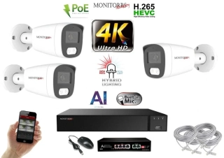 MS AI Hybrid Light IP 3 kamerový set se switchem 8 Mpix WTube (6484K3B)