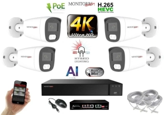 MS AI Hybrid Light IP 4 kamerový set se switchem 8 Mpix WTube (6484K4B)