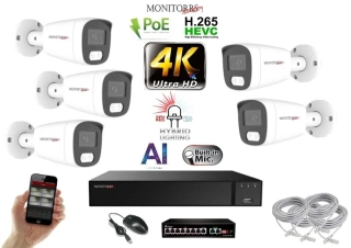 MS AI Hybrid Light IP 5 kamerový set se switchem 8 Mpix WTube (6484K5B)