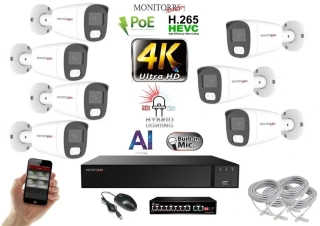 MS AI Hybrid Light IP 7 kamerový set se switchem 8 Mpix WTube (6484K7B)