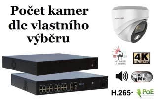 Monitorrs Security AI hybrid light IP kamerový set 8 Mpix WDome (6481K8+)