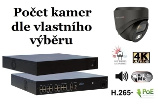 Monitorrs Security AI hybrid light IP kamerový set 8 Mpix GDome (6482K8+)