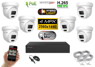 IP kamerový set Monitorrs Security 6032K6 se šesti 4Mpx PoE kamerami a NVR rekordérem