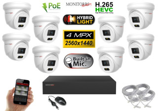 IP kamerový set Monitorrs Security 6032K8 se osmi 4Mpx PoE kamerami a NVR rekordérem