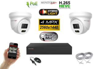 IP kamerový set Monitorrs Security 6032K2 se dvěma 4Mpx PoE kamerami a NVR rekordérem