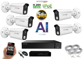 MS AI IP 5 kamerový set se switchem 5 Mpix WTube (6372K5B)